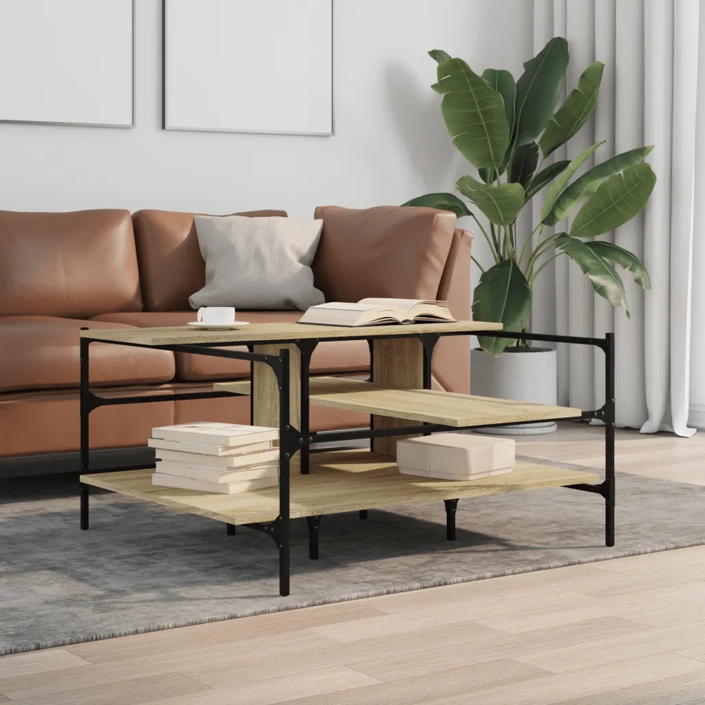 Tavolino salotto | Tavolino da caff¨¨ | Tavolino da Soggiorno Rovere Sonoma 100x100x48,5cm Legno?Multistrato