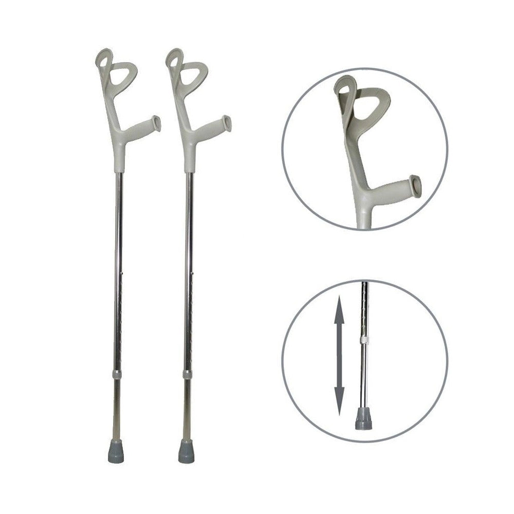 Trade Shop - Coppia Stampelle Canadesi Stampella In Alluminio Altezza Regolabile Lega Leggera -