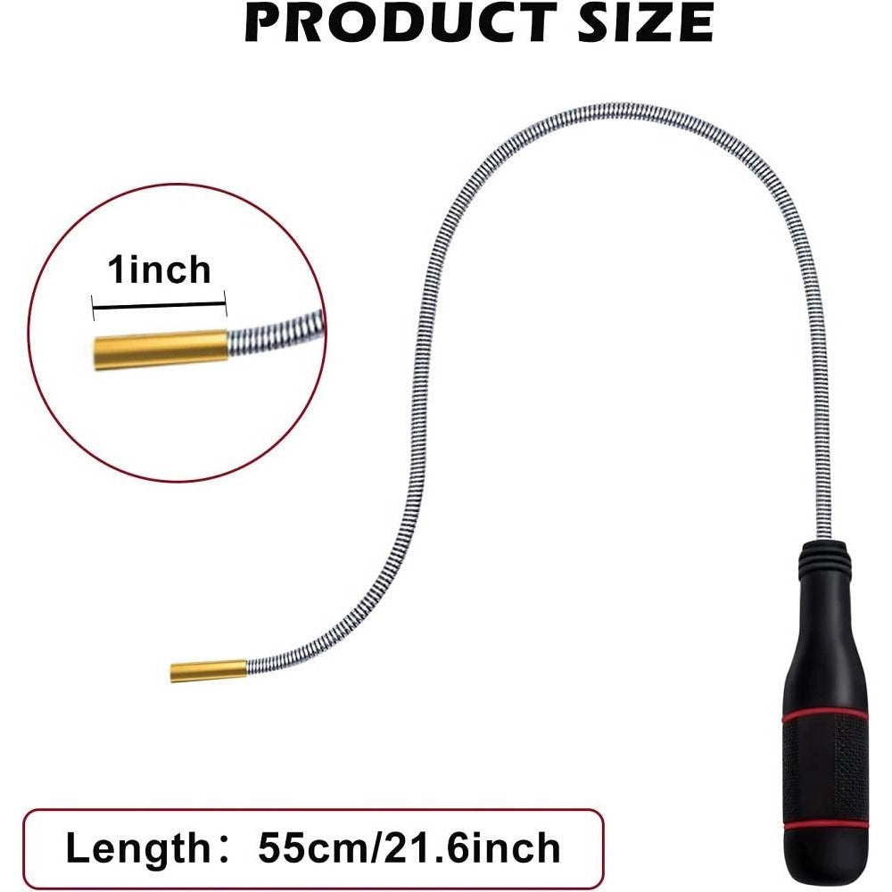 Trade Shop - Calamita Flessibile Strumento Magnetico Raccogli Viti 54 Cm Raccogli Oggetti -