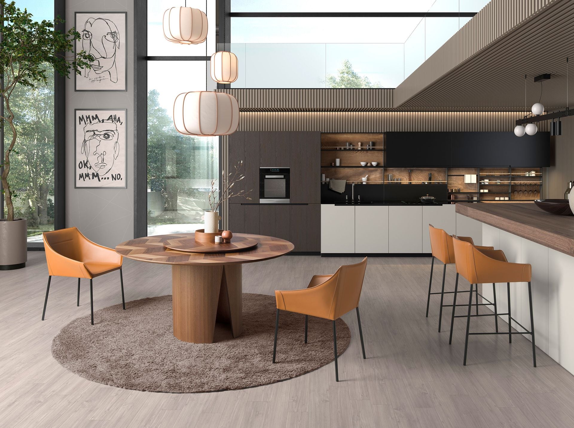 Sedia in similpelle marrone