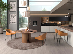 Sedia in similpelle marrone