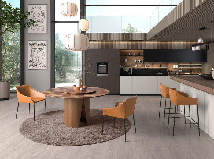 Sedia in similpelle marrone