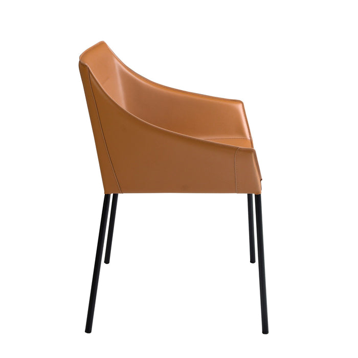 Sedia in similpelle marrone