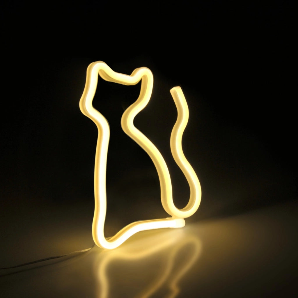 Applique neon gatto bianco LED 3W USB/batterie Polux