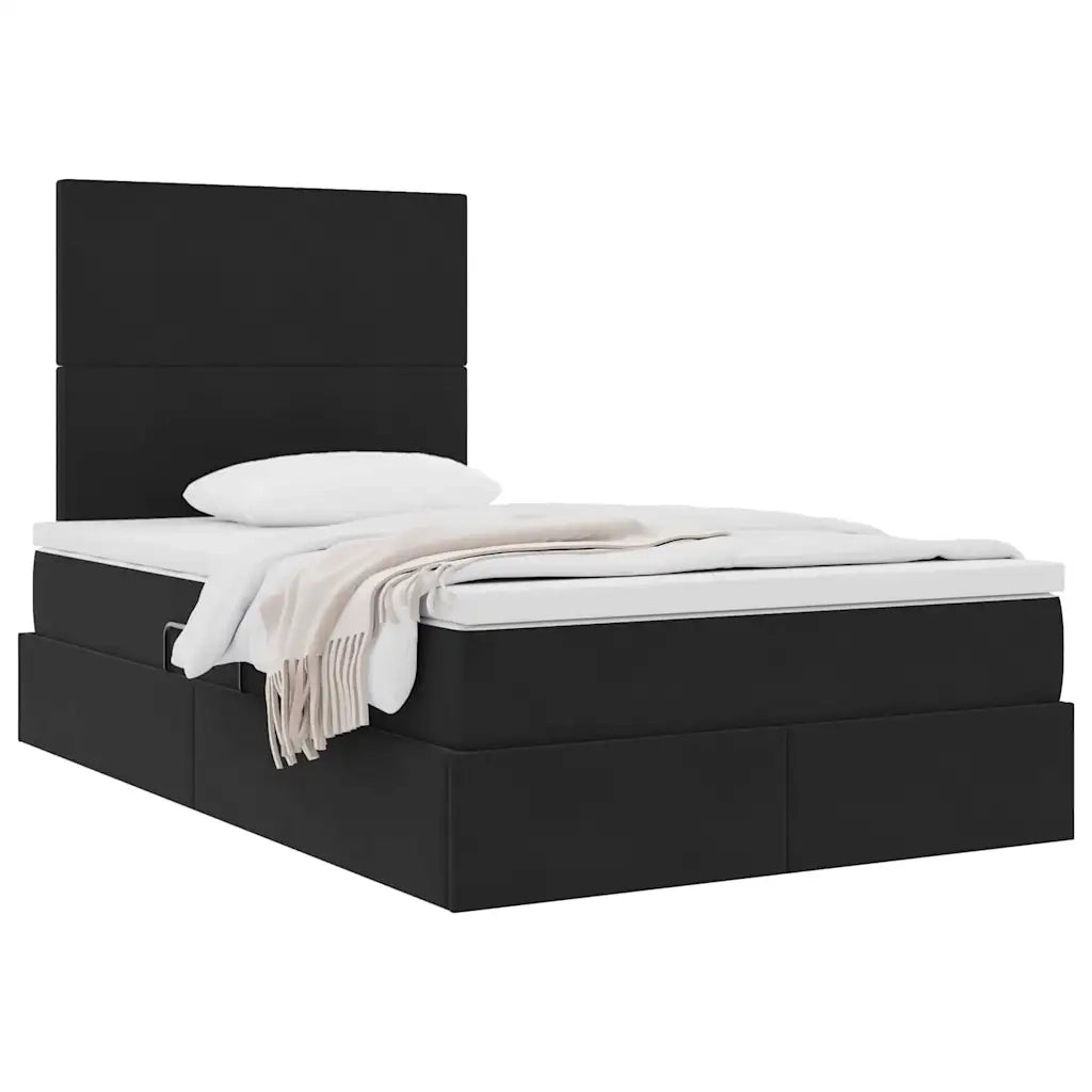 Letto con contenitore e materasso Nero 120 x 200 cm Velluto 3371963