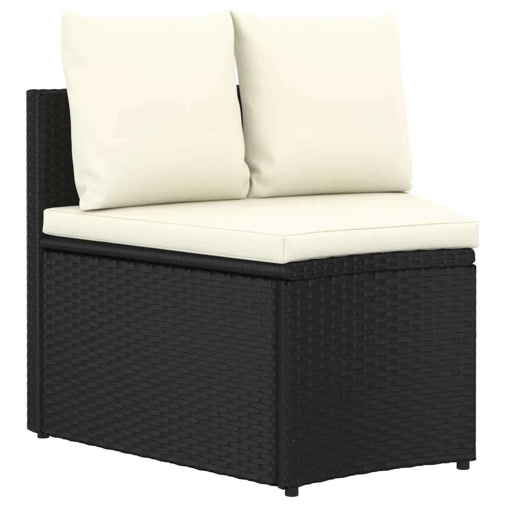 Set Divani da Giardino 5 pz con Cuscini in Polyrattan Nero cod mxl 37084