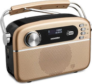 Radio Portatile DAB Plus - Design Retro - Adatto per Esterno - 1 pezzo - Rame