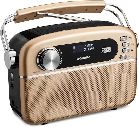 Radio Portatile DAB Plus - Design Retro - Adatto per Esterno - 1 pezzo - Rame