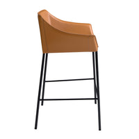 Sgabello in similpelle marrone