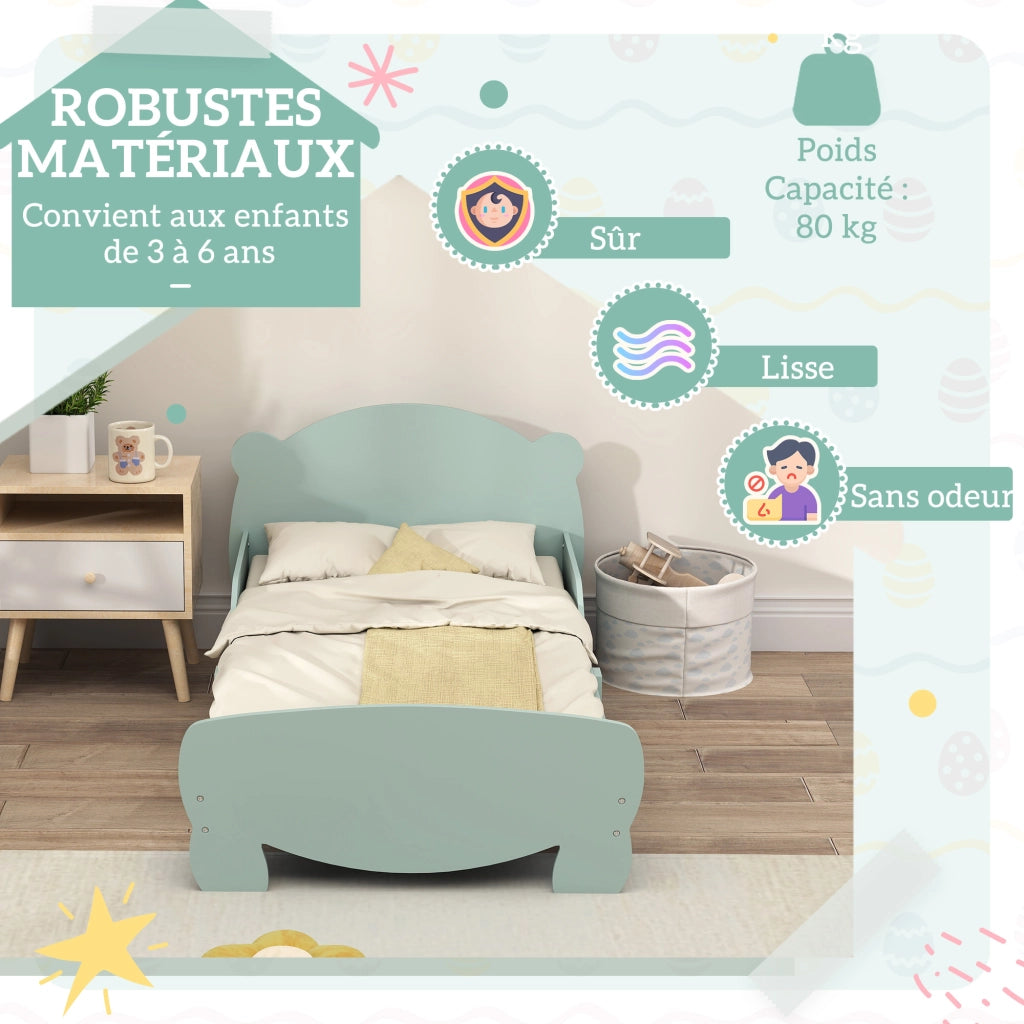 Letto a castello per bambini 70x140 cm con barriere di sicurezza ¨C zephmum ¨C verde