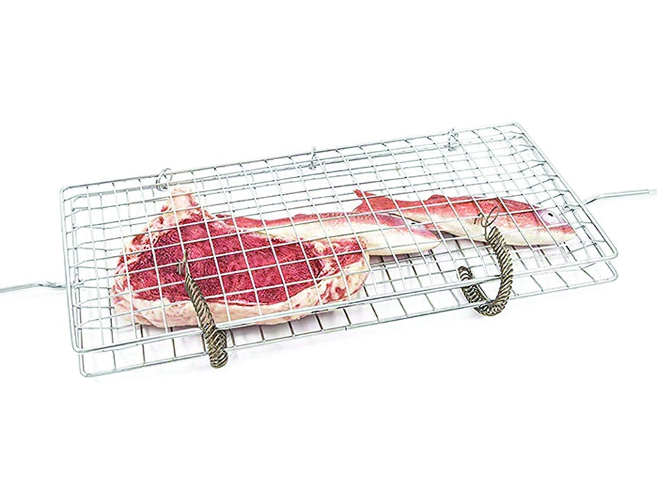 GRATICOLA GIREVOLE MEDIA IN ACCIAIO CROMATO  cm.70x47x22 kg.0,8