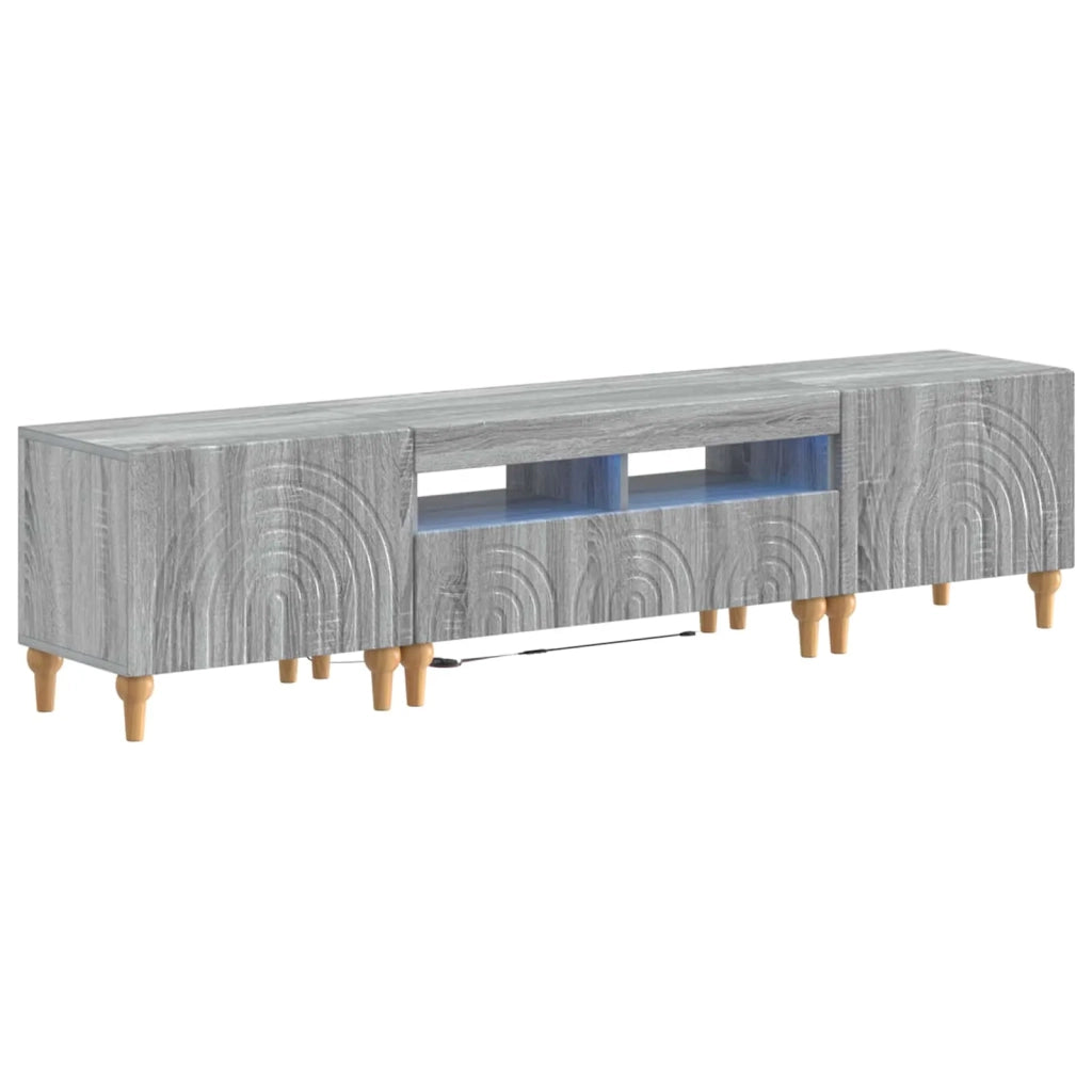 Mobile TV LED a 3 pezzi Sonoma grigio Legno ingegnerizzato 3416506