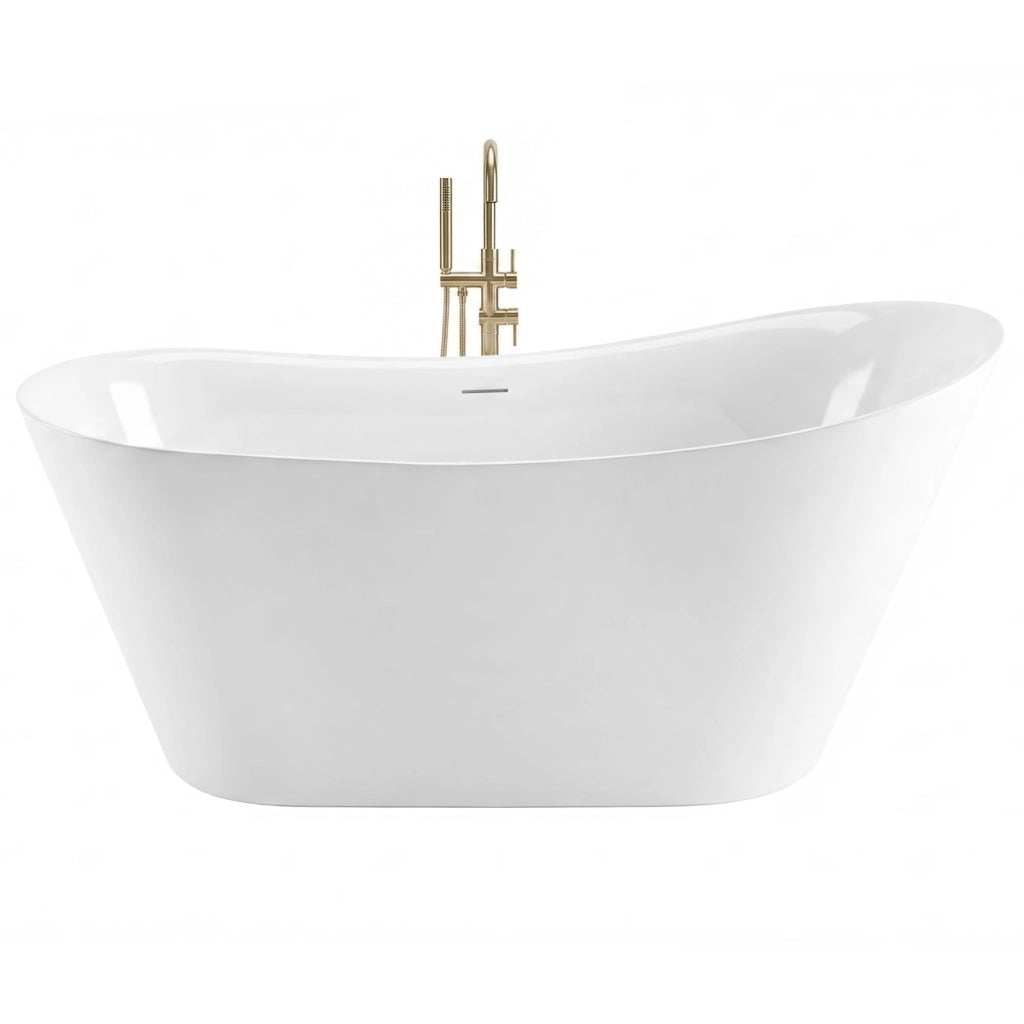 Vasca Da Bagno Freestanding In Acrilico Lusso Slim 170 Copritappo rame spazzolato