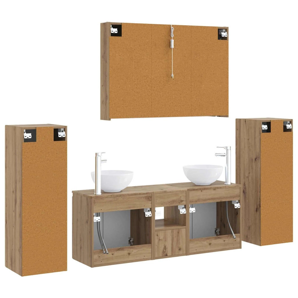 Set di mobili per il bagno 6 pcs Rovere Artigianale 3407158