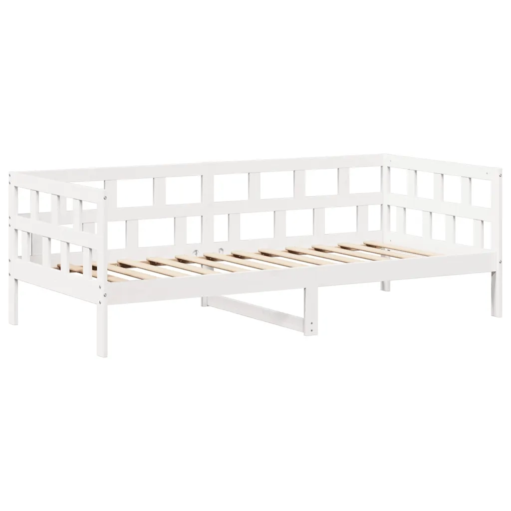 Letto singolo | Letto per adulti | Dormeuse con Tetto 80x200 cm Bianco in Legno Massello di Pino