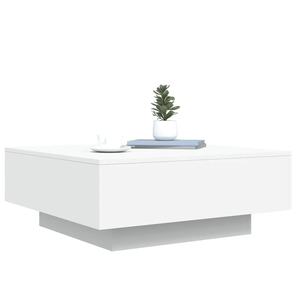 Tavolino da Salotto Bianco 80x80x31 cm in Legno Multistrato 836581