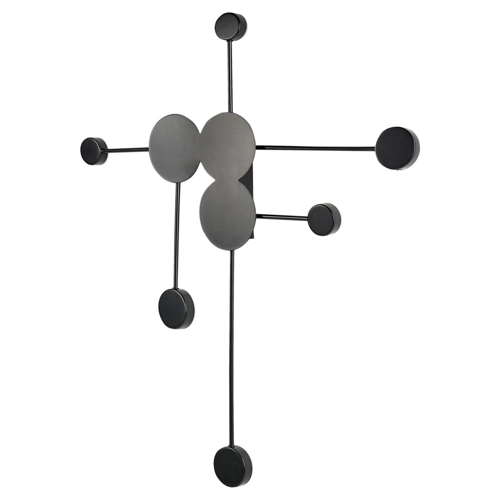 Lampada a sospensione LED in metallo nero con 6 punti luce stile moderno contemporaneo