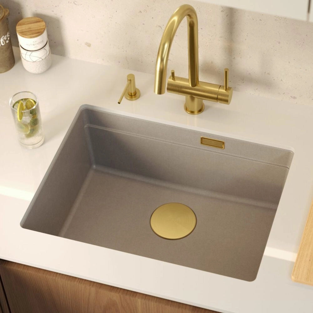 Lavello In Granito Logan 100 Beige Tappo oro