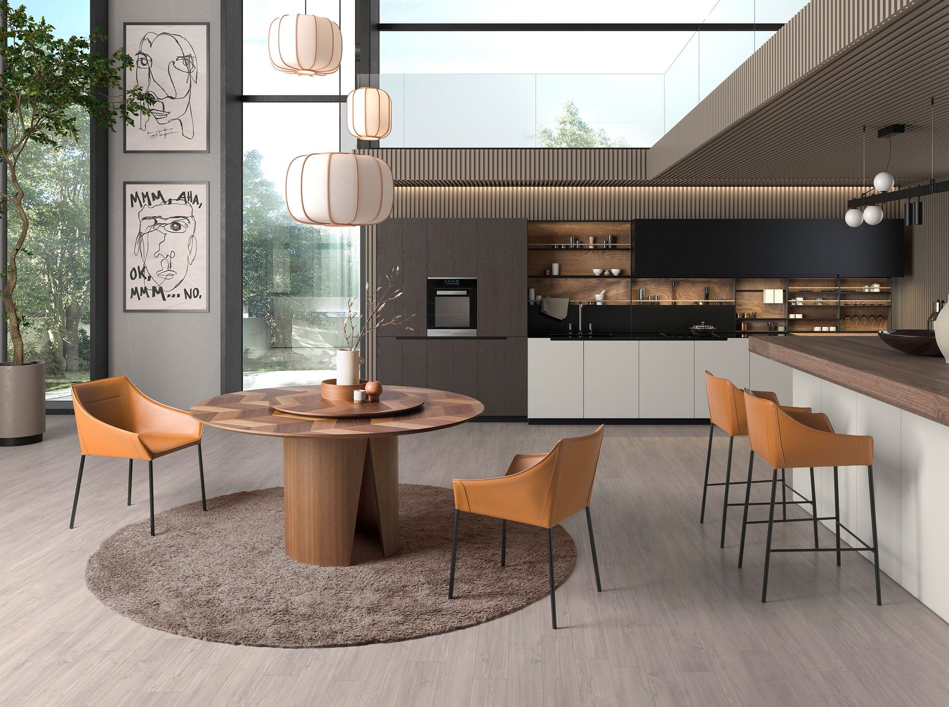 Sgabello in similpelle marrone