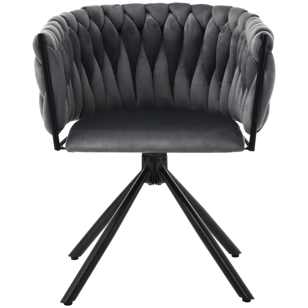 Poltrona Girevole in Velluto ¨C MINIMAL ¨C Grigio, Gambe in Metallo