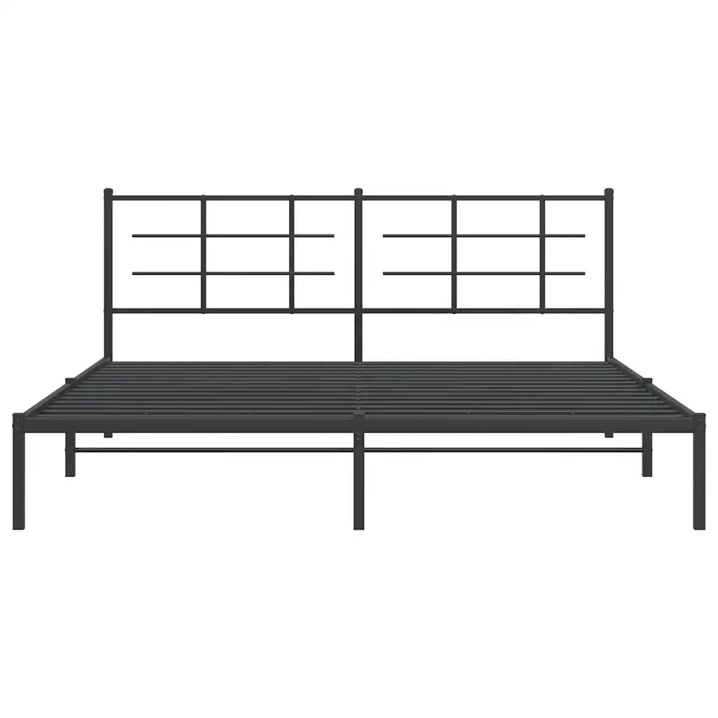 Giroletto con Testiera-Struttura Letto con testiera in Metallo Nero 183x213 cm 155704