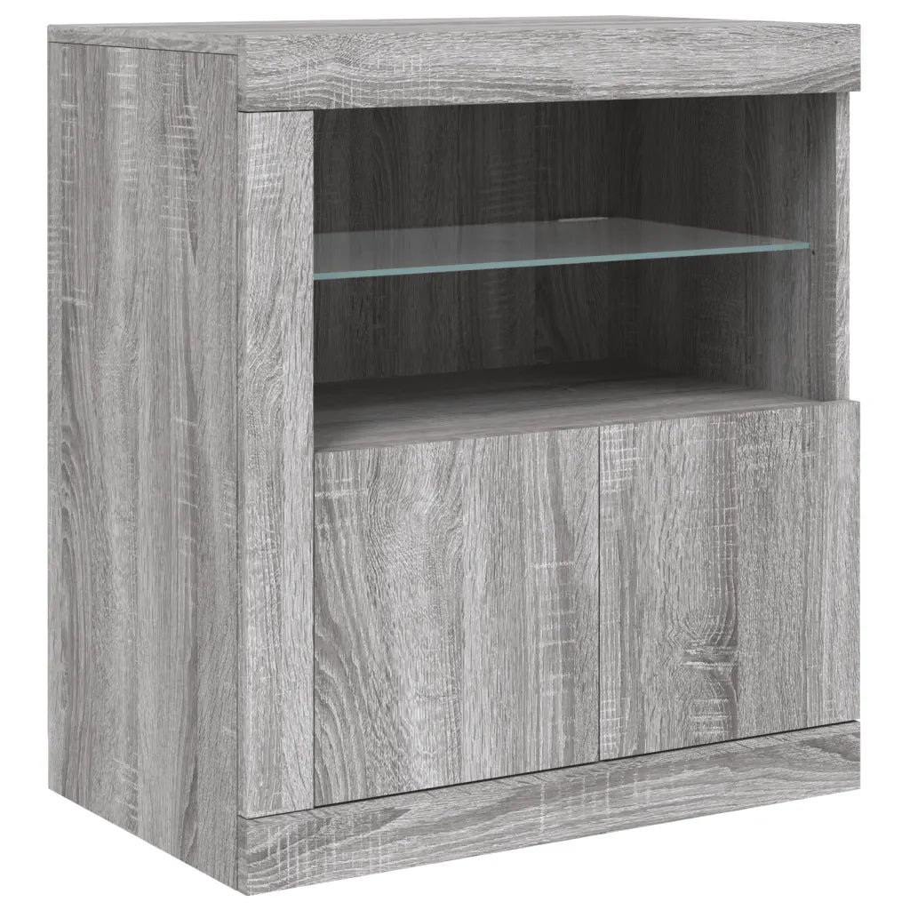 Credenza con Luci LED Grigio Sonoma 181,5x37x67 cm 3209007