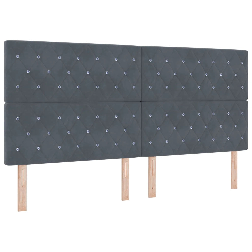 Letto ottomano con materasso 2 pz Grigio Scuro Velluto 3457903