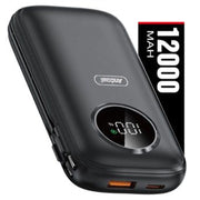 Trade Shop - Power Bank Q-cd056 Da 12000 Mah Con Display Digitale Intelligente Cavi Integrati -