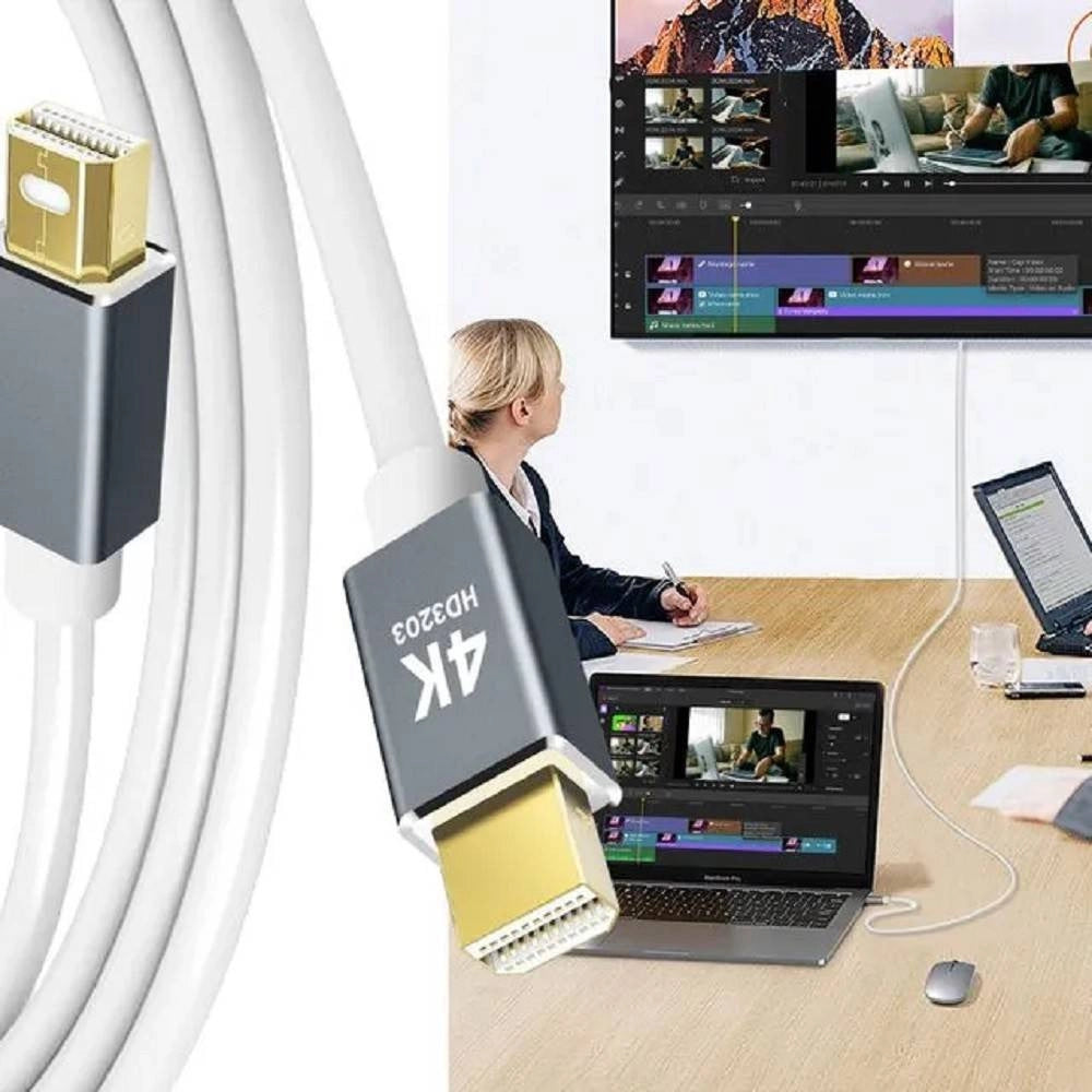 Trade Shop - Cavo Adattatore Video Da Mini Displayport A Mini Displayport 4k 1.8 Mt Hd3203 -