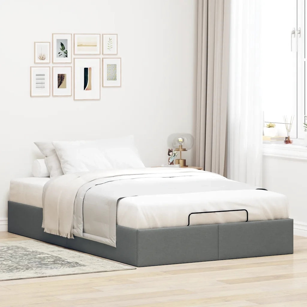 Struttura Letto Pouf senza Materasso-Giroletto con contenitore 120x200 cm in Tessuto 367975