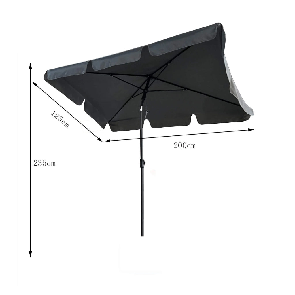 Ombrellone da giardino FLOKS con protezione UV grigio scuro peso 2,8 kg dimensioni 200x123x235 cm