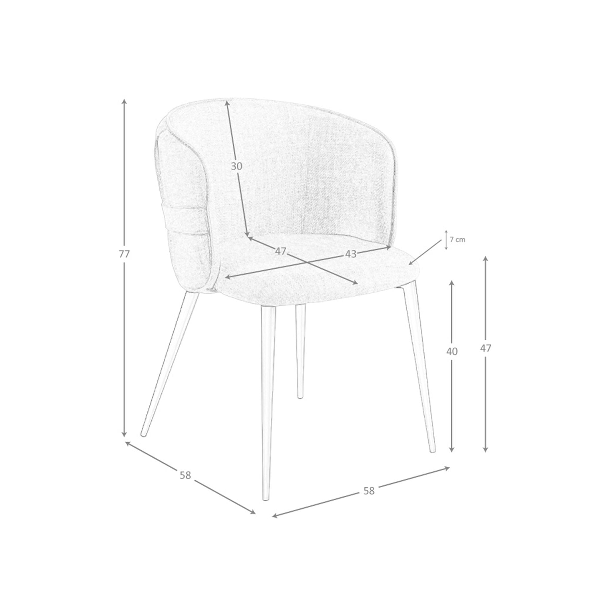 Sedia in tessuto marrone