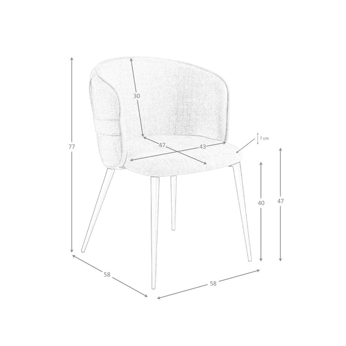 Sedia in tessuto marrone