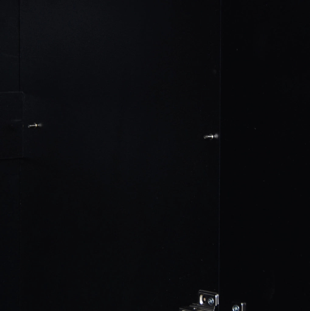 Scarpiera stretta 90x25x121 cm nera in truciolare e MDF con 3 ribalte