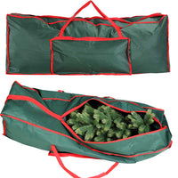 Custodia Sacco Porta Albero di Natale in Tessuto Verde con Tasca 125 x 30 x 50cm