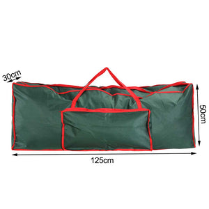 Custodia Sacco Porta Albero di Natale in Tessuto Verde con Tasca 125 x 30 x 50cm