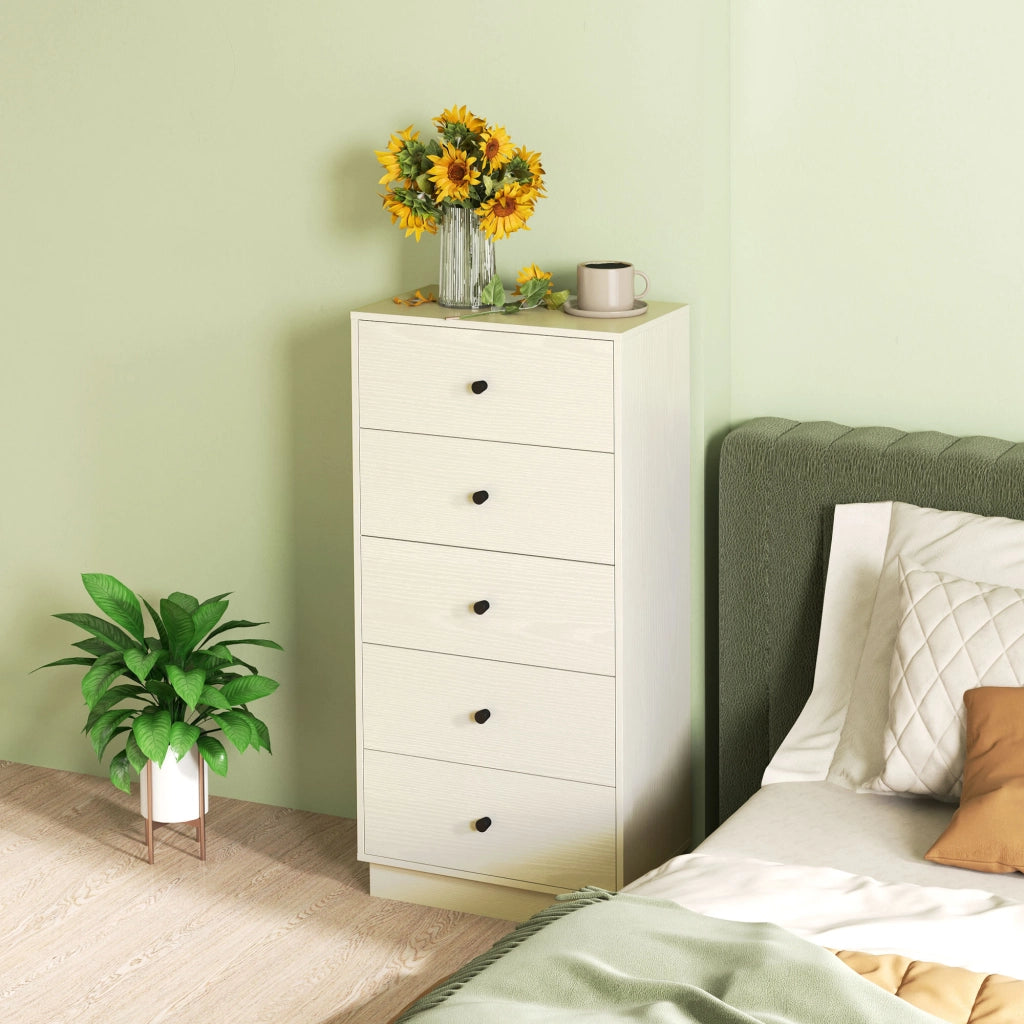 Cassettiera Alta 5 Cassetti ¨C Zephmum ¨C 47x29x95 Beige