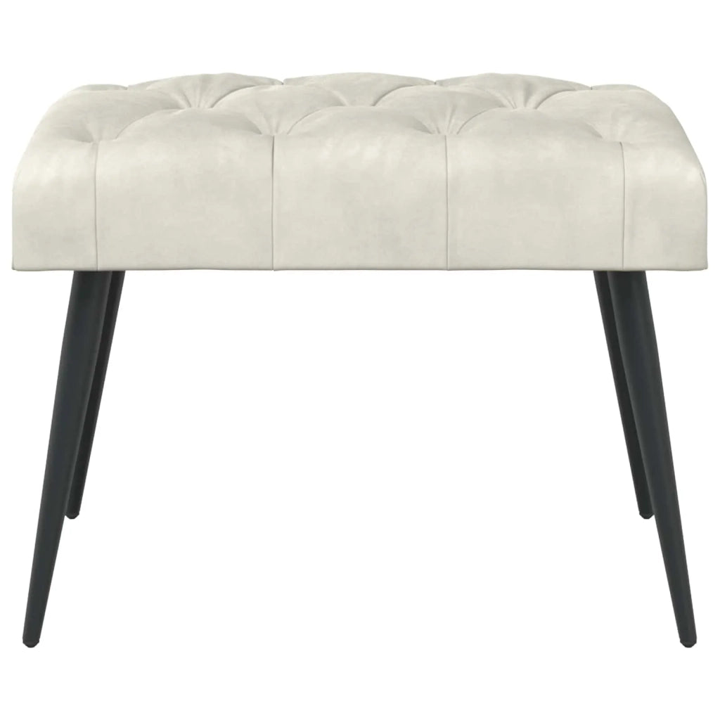 Panchina con bottoni imbottiti Crema 60 x 40 x 45 cm Velluto 42038551