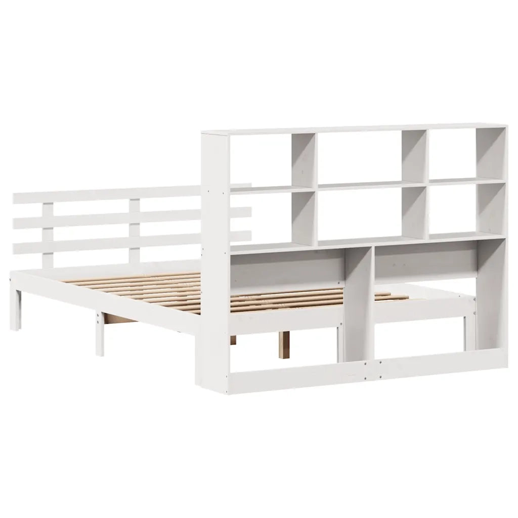 Letto Libreria senza Materasso Bianco 120x200 cm Legno di Pino 3322756