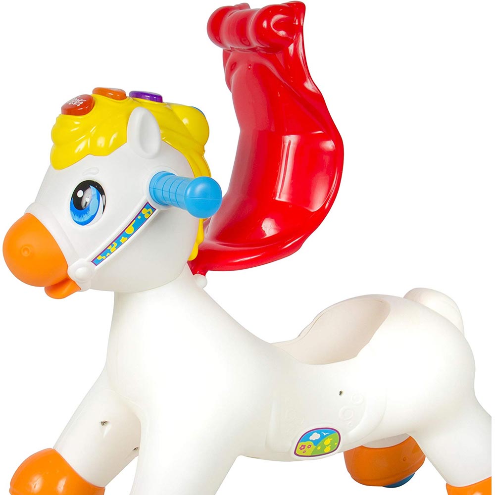 Cavallo a Dondolo 2in1 Cavalluccio Cavalcabile Ride On Ruote Luci Suoni Bambino