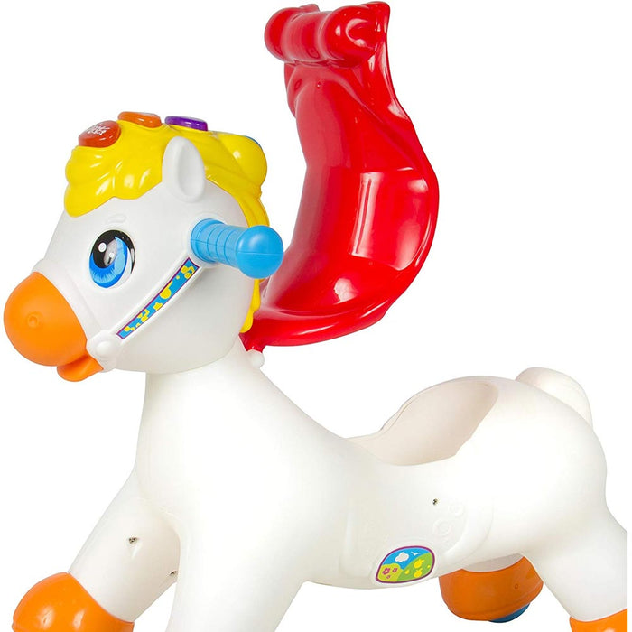 Cavallo a Dondolo 2in1 Cavalluccio Cavalcabile Ride On Ruote Luci Suoni Bambino