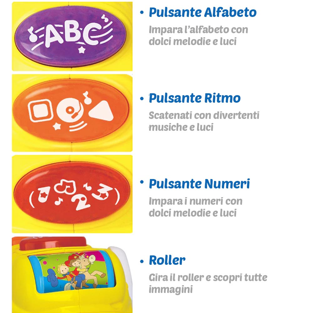 Cavallo a Dondolo 2in1 Cavalluccio Cavalcabile Ride On Ruote Luci Suoni Bambino