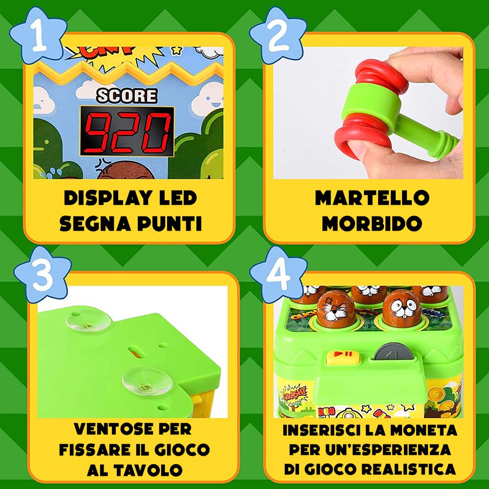 Acchiappa la Talpa Colpisci la Talpa Giocattolo Gioco per Bambini con Display
