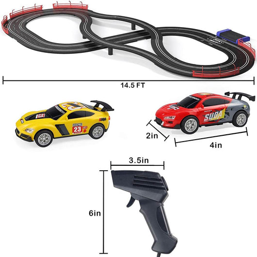 Pista Macchinine Telecomandate Due Macchine da Corsa Elettriche con Circuito