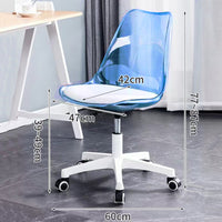 Sedia da Scrivania con ruote e Schienale trasparente Blu Poltrona da Ufficio