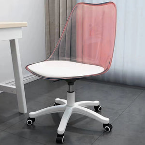 Sedia da Scrivania con ruote e Schienale trasparente Rosa Poltrona da Ufficio