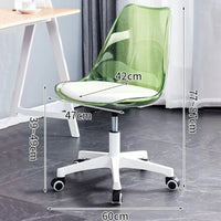 Sedia da Scrivania con ruote e Schienale trasparente Verde Poltrona da Ufficio