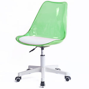 Sedia da Scrivania con ruote e Schienale trasparente Verde Poltrona da Ufficio