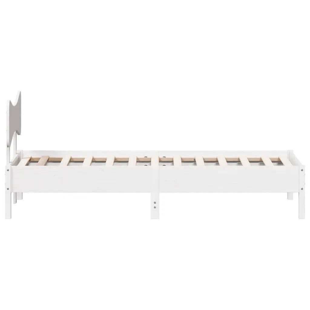 Giroletto senza Materasso-Struttura Letto Bianco 100x200 cm Legno Massello Pino 501079