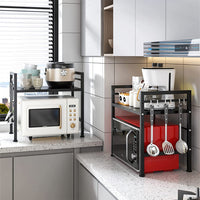 Scaffale Porta Microonde Allungabile Mensola da Cucina Estensibile Salvaspazio